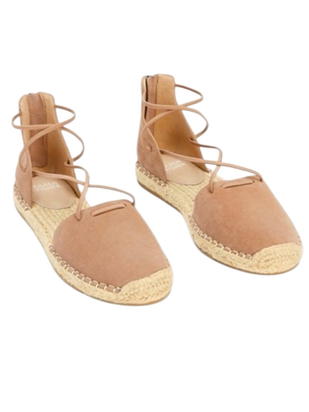 Eileen Fisher Lace Suede Espadrille Flats in Latte